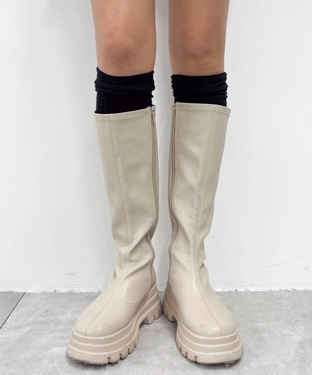 WEGO 切替リブニーハイソックス ブラック