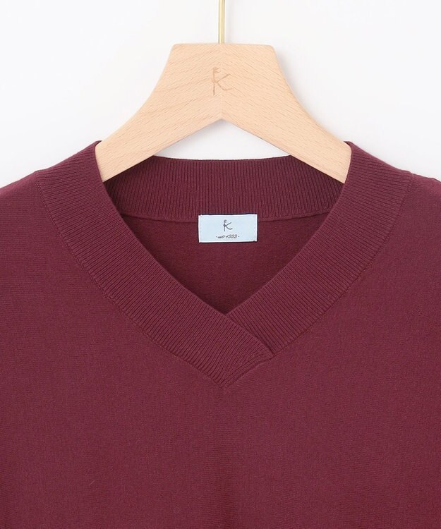 組曲 S 【WEB限定】Vネックドルマンスリーブ ニット ローズ系