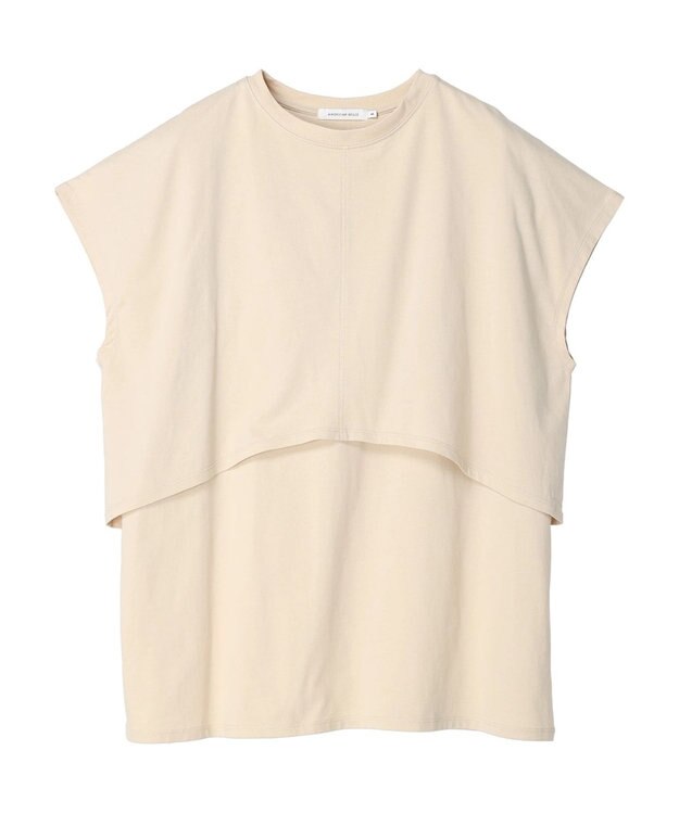 AMERICAN HOLIC レイヤードフレンチスリーブカットチュニック Ivory