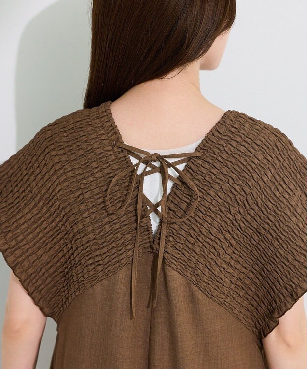 Green Parks シャーリングサロペット Brown