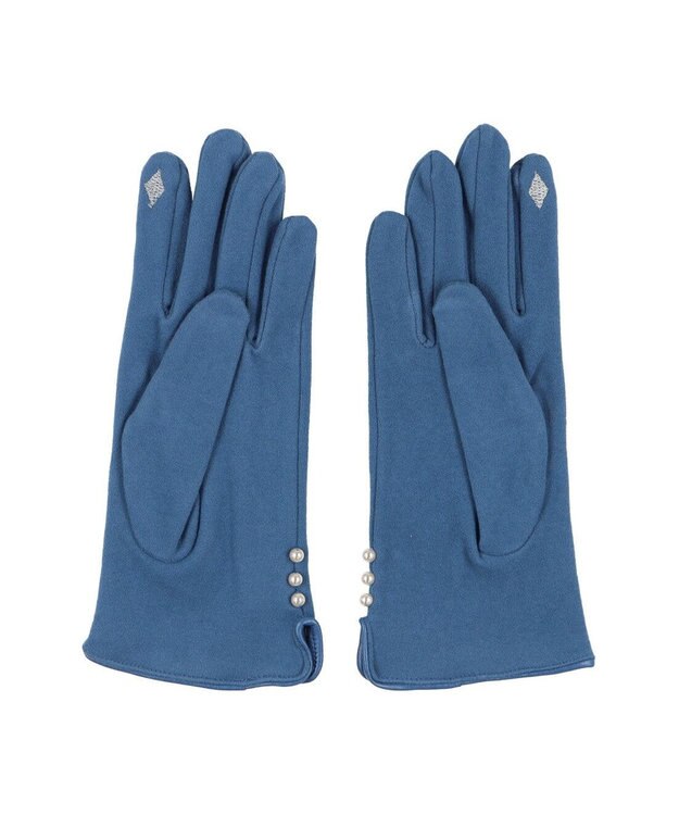 UNBILLION カシュネ cache nez / パールビーズ付きジャージー手袋 ブルー