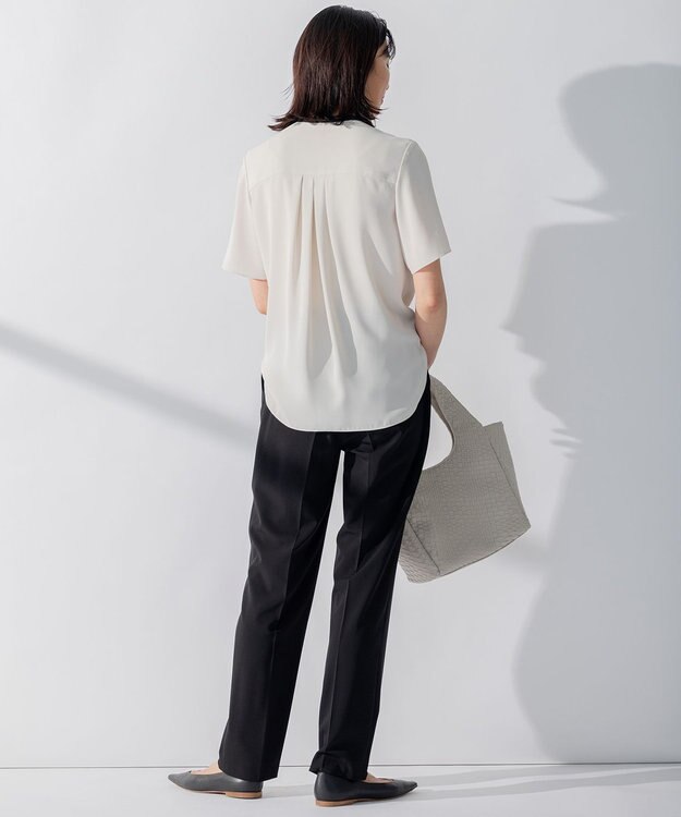 23区 【洗える】2WAYストレッチツイル テーパードパンツ ブラック系