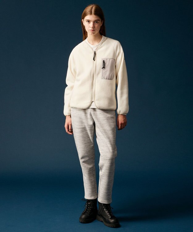 JOSEPH ABBOUD MOUNTAIN 【軽量】ライトフリースカーディガン アイボリー系