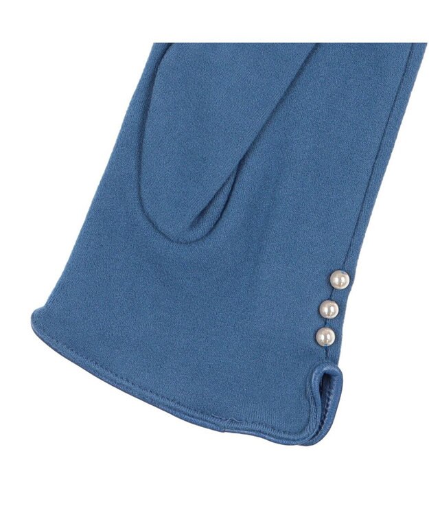 UNBILLION カシュネ cache nez / パールビーズ付きジャージー手袋 ブルー