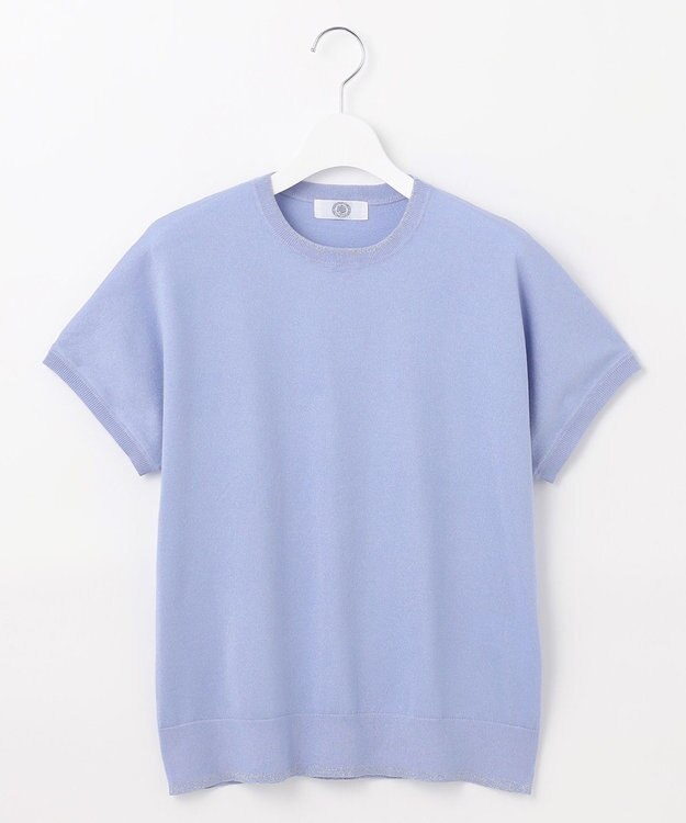 J.PRESS LADIES L 【WEB限定・洗える】Vis/Peスパーク ラメ配色 ニット ブルー系