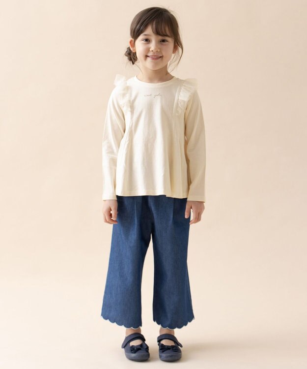 ANY KIDS フレアシルエット 長袖 Tシャツ エクリュ