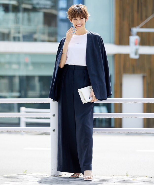 ICB 【洗える】 Unleash ノーカラージャケット ネイビー系