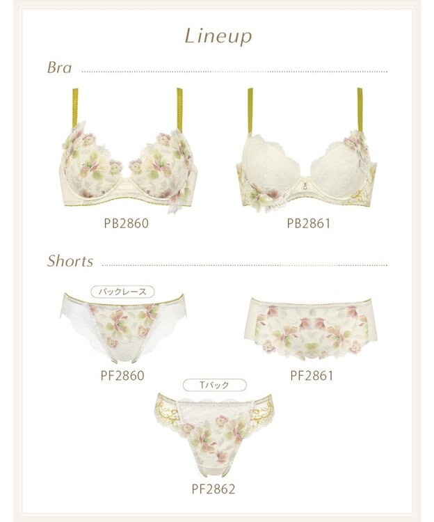 Wing ブラジャー Wing Lesiage ふっくら、まる胸メイク 背中にやさしくフィット 【2860シリーズ】 パッド有 ブラ PB2860 ウイング／ワコール クリーム