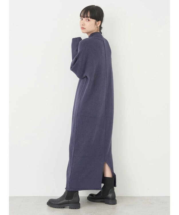 earth music&ecology ＦＬＵＦＦＹハイネックワンピース Navy