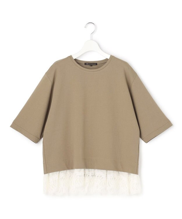 23区 【先行予約】レースヘムレイヤード コンビ カットソー オリーブ系
