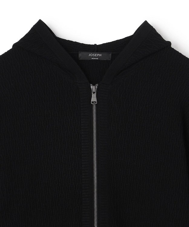 JOSEPH HOMME 【新柄】  ヴィスコースリンクス　ジップアップニットフーディー ブラック系
