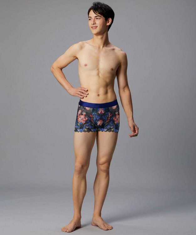 WACOAL MEN WACOAL MEN ボクサーパンツ 【レースボクサー】 フロント快適グラマラス 通気性 前閉じ 下着 メンズ WT3827 /ワコールメン グレイッシュブルー