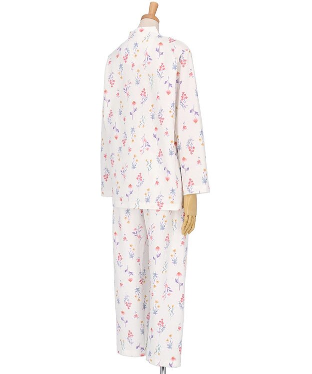 Wing パジャマ 綿混(本体) あったか 冬 長袖 長ズボン レディース EP6021 ウイング／ワコール ホワイト