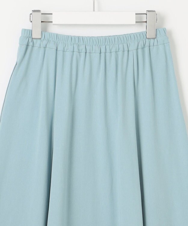 J.PRESS LADIES 【洗える】トリコットバイオ フレア スカート ブルーグリーン系