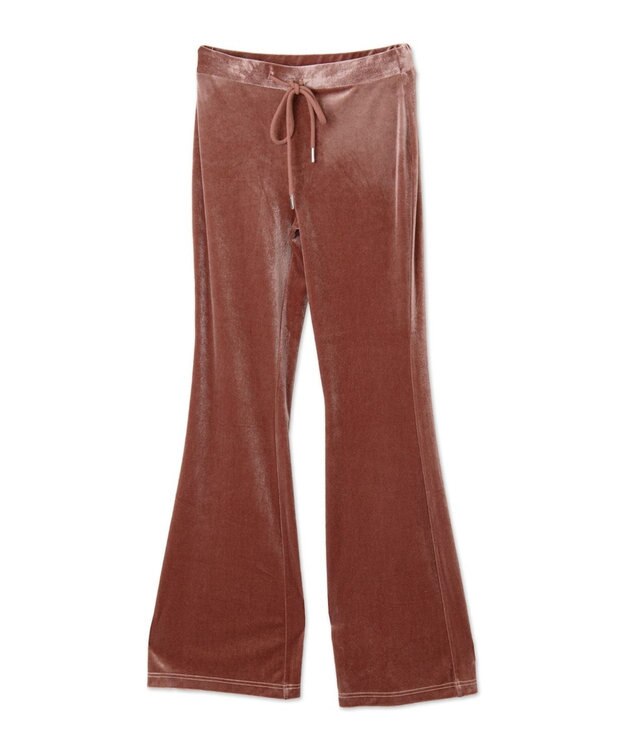 WEGO 【SETUP対応ITEM】ハイウエストベロアパンツ ピンク