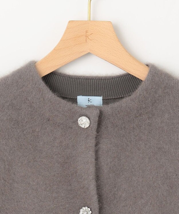 組曲 S 【手洗い可】フラッフィーファーニットジャケット ココアブラウン系