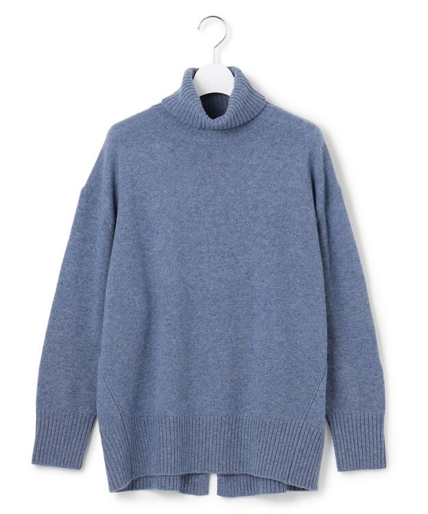 J.PRESS YORK STREET 【WOMEN】ウールカシミヤ タートルニット ダルブルー系