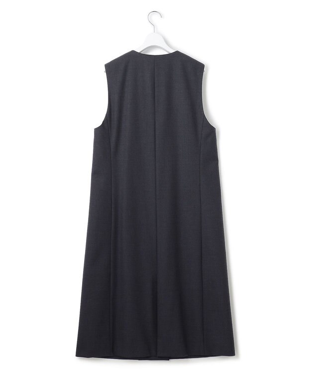 23区 ウーステッドウールツイル ロング ジレ グレー系