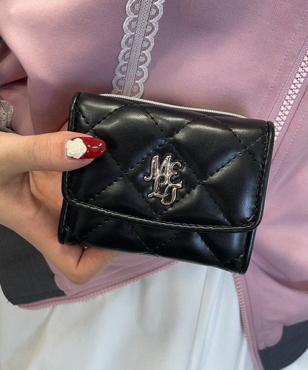 WEGO メタルロゴキルティングウォレット ブラック