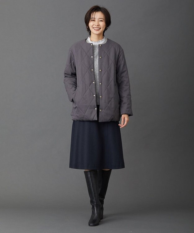 J.PRESS LADIES ピーチマルチポリリバーシブル アウター ブラック系