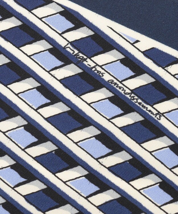 23区 Ratti コラージュプリント スカーフ ブループリント