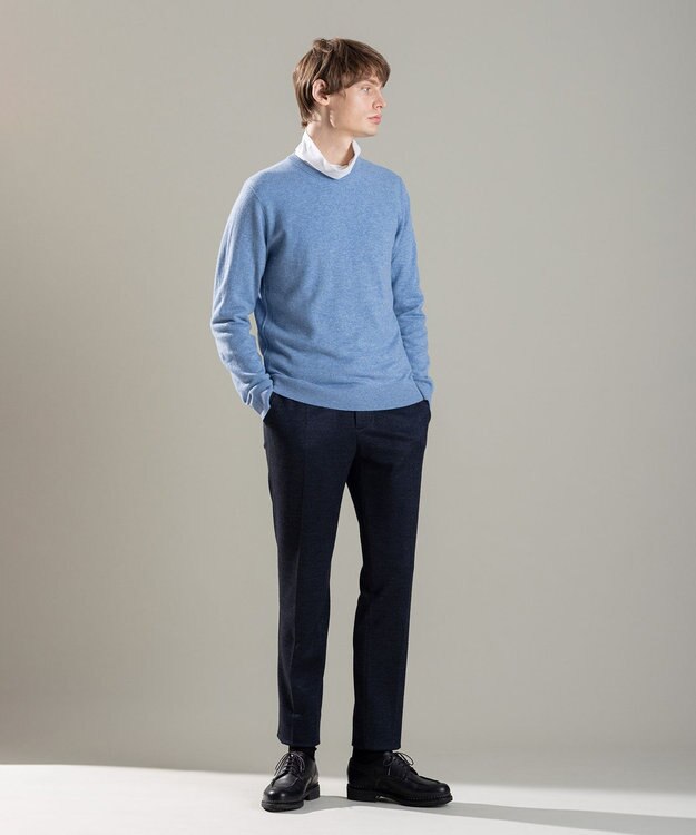 JOSEPH HOMME ピュアカシミヤ　クルーネックニット スカイブルー系