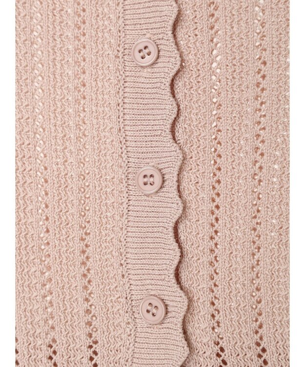 earth music&ecology ２点ＳＥＴ透かし編みカーディガン＋裾フレアスカート Pink