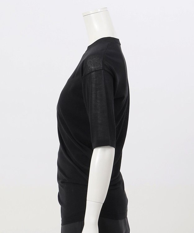 23区 【エステータ】シアーニット 5分袖ドレープ ブラック系