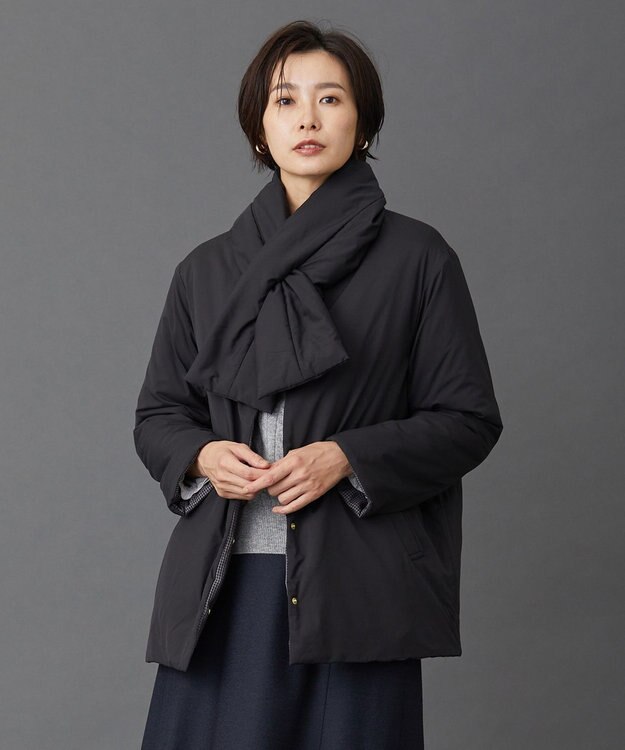 J.PRESS LADIES ピーチマルチポリリバーシブル アウター ブラック系