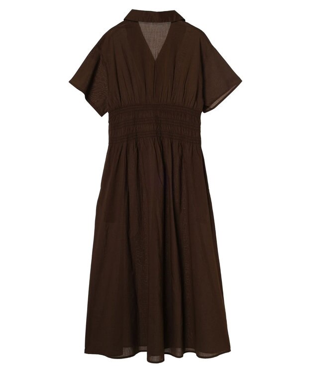 CRAFT STANDARD BOUTIQUE インド綿オープンカラーワンピース Brown