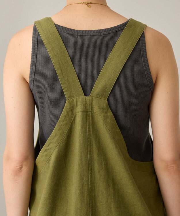AMERICAN HOLIC 【WEB限定】リネンブレンドIラインジャンパースカート Khaki