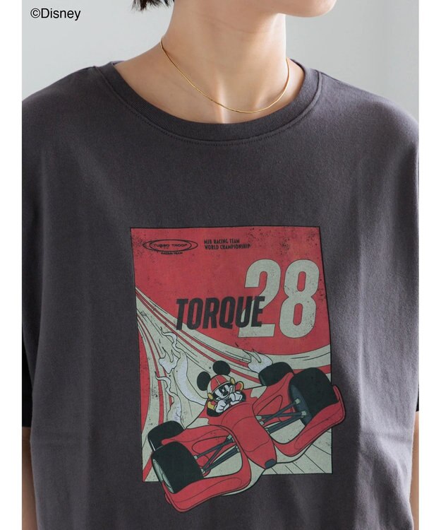 Te chichi 【Disney】MICKEY/フロントプリントTシャツ チャコールグレー
