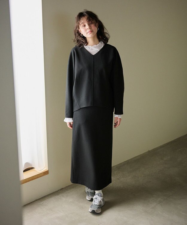 #Newans 【洗濯機可能/セットアップ】コクーンシルエットエアリープルオーバー ブラック