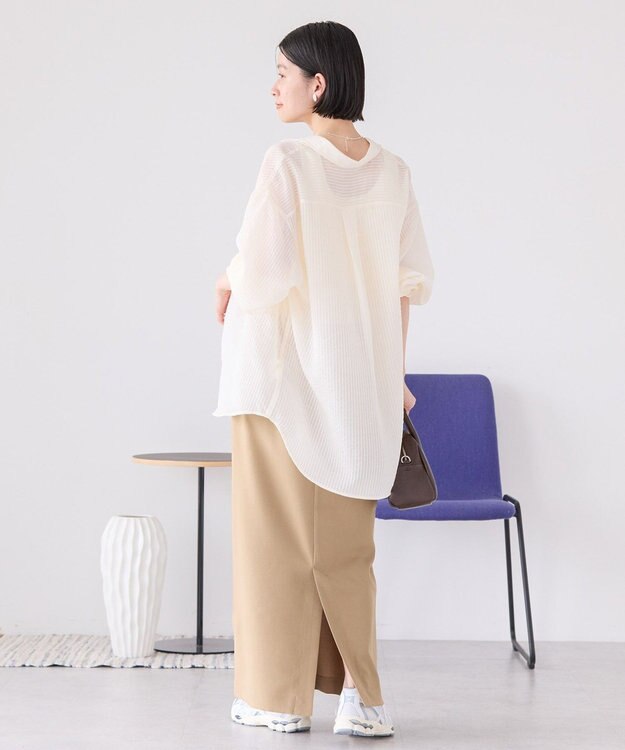 AMERICAN HOLIC シャドーストライプオーバーシャツ Off White