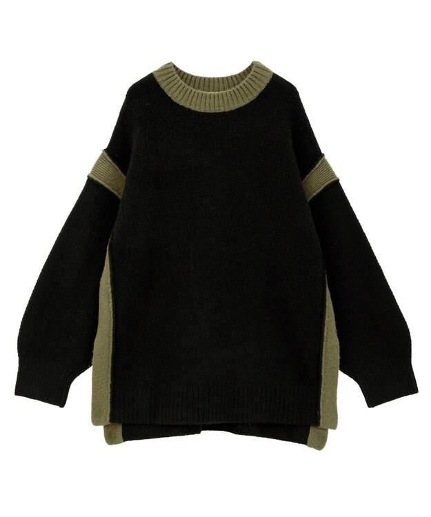 AMERICAN HOLIC バイカラーニットプルオーバー【WEB限定カラー有り】 Gray Mixture