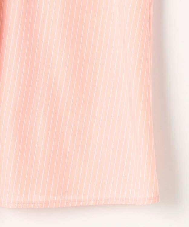 自由区 L ドレープブロードタック ブラウス ピンク×白ライン