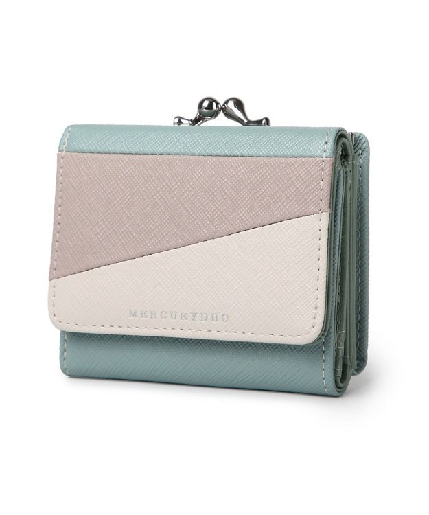 style code 【MERCURYDUO/マーキュリーデュオ】ダイアナ　トリコカラー口金ミニ財布 ミント