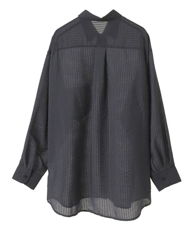 AMERICAN HOLIC シャドーストライプオーバーシャツ Charcoal Gray