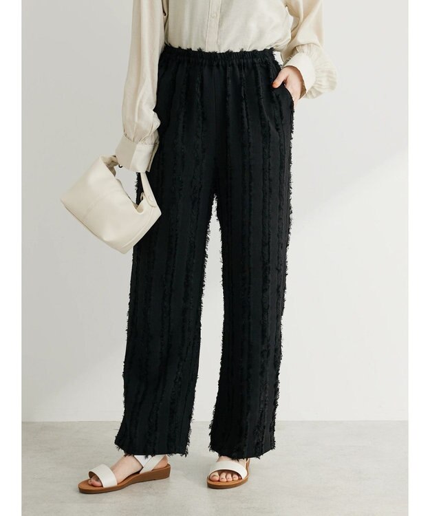 Green Parks ・ＳＵＧＡＲ　ＳＰＯＯＮ　フリンジジャカードパンツ Black