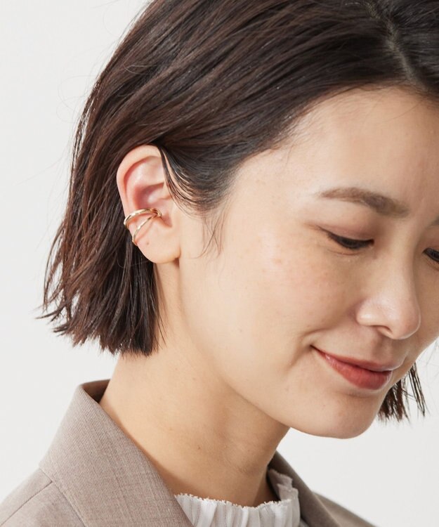 J.PRESS LADIES 【WEB限定】3way ビジュー イヤカフ リング ゴールド系