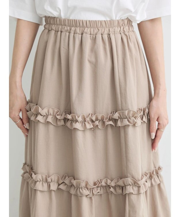 earth music&ecology ミニフリルボリュームスカート Mocha