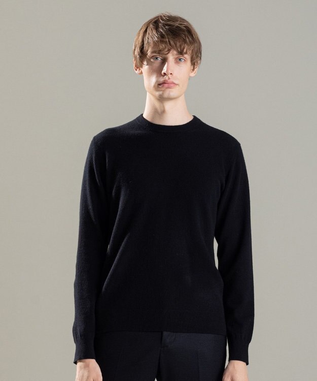 JOSEPH HOMME ピュアカシミヤ　クルーネックニット ブラック系
