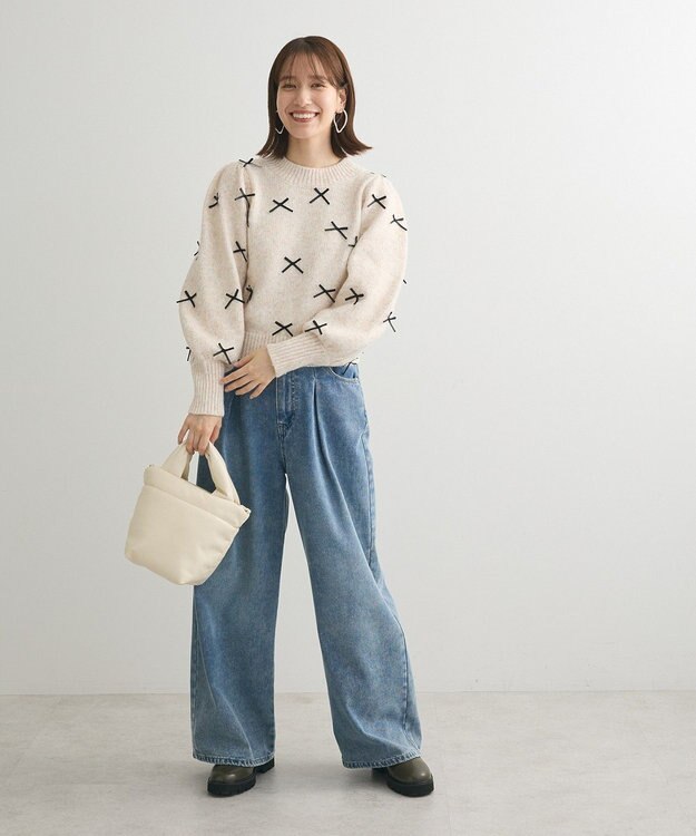 Green Parks ・ＡＮＤＳＥＡＲＣＨ　メニーリボンニットプルオーバー Beige