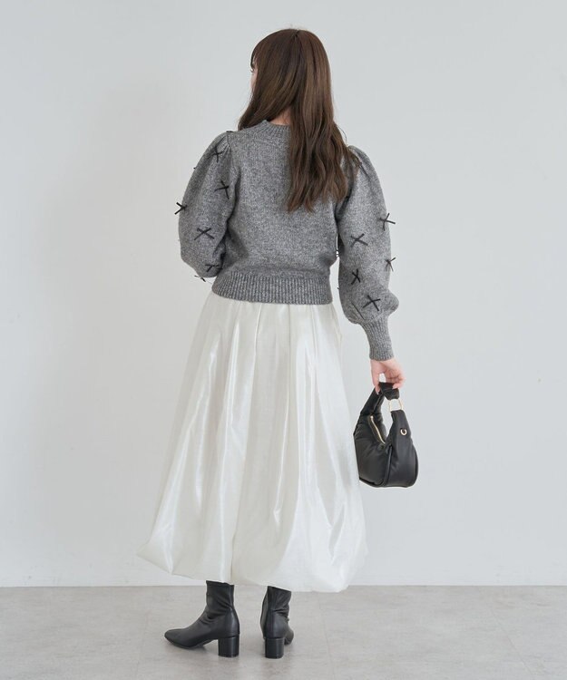 Green Parks ・ＡＮＤＳＥＡＲＣＨ　メニーリボンニットプルオーバー Charcoal Gray