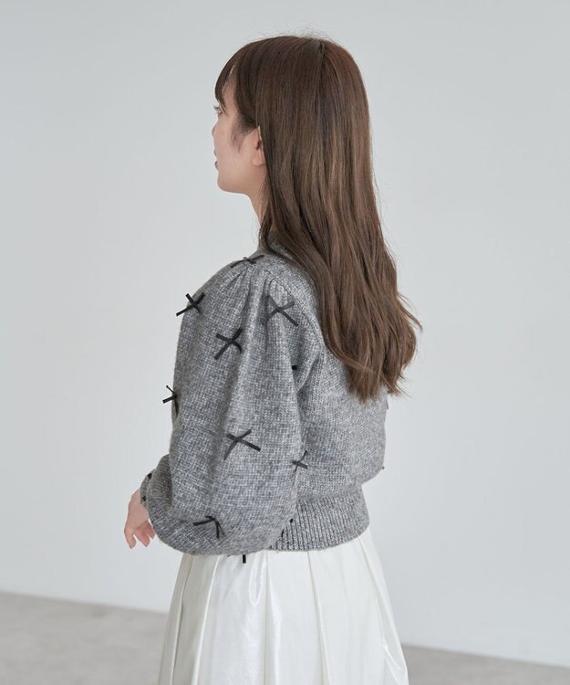 Green Parks ・ＡＮＤＳＥＡＲＣＨ　メニーリボンニットプルオーバー Charcoal Gray