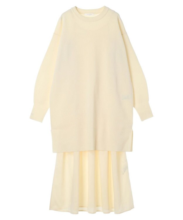 Green Parks ＳＥＴ２点　ニットチュニック＋キャミワンピース Ecru