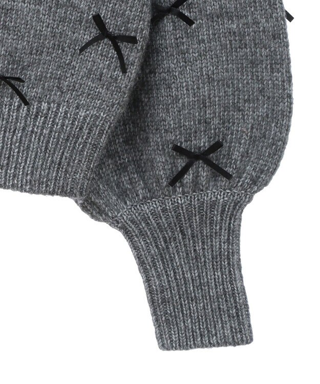 Green Parks ・ＡＮＤＳＥＡＲＣＨ　メニーリボンニットプルオーバー Charcoal Gray