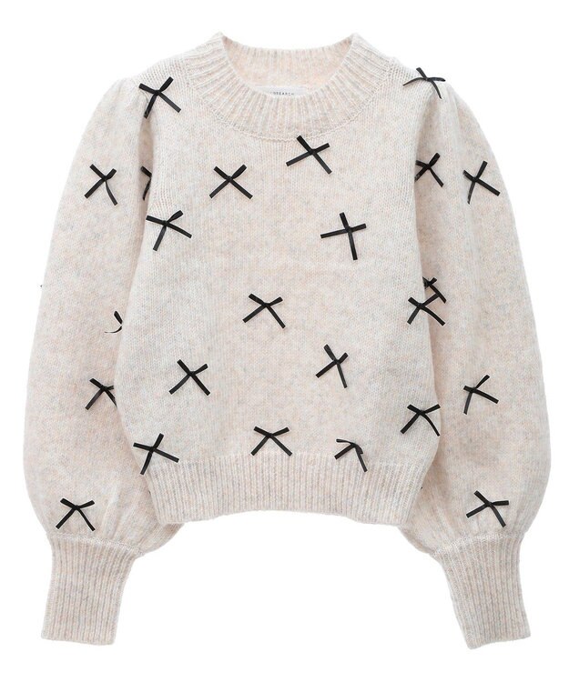 Green Parks ・ＡＮＤＳＥＡＲＣＨ　メニーリボンニットプルオーバー Beige