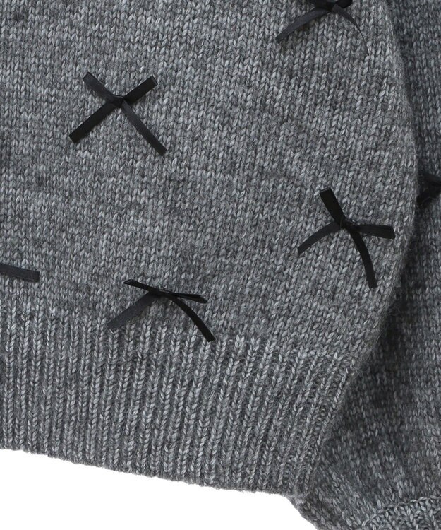 Green Parks ・ＡＮＤＳＥＡＲＣＨ　メニーリボンニットプルオーバー Charcoal Gray