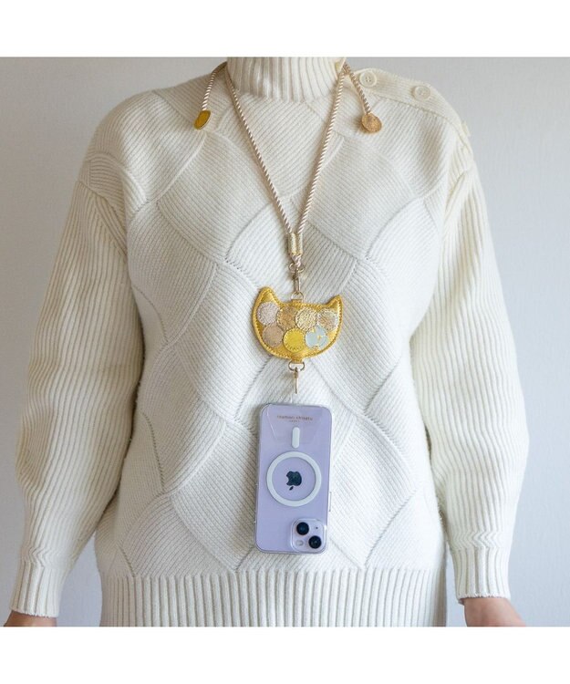tsumori chisato CARRY 新マルチドット スマホ ショルダー ストラップ ゴールド